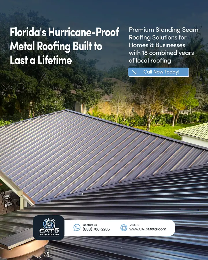 Cat 5 Metal Roofing social media post by GetX Marketing