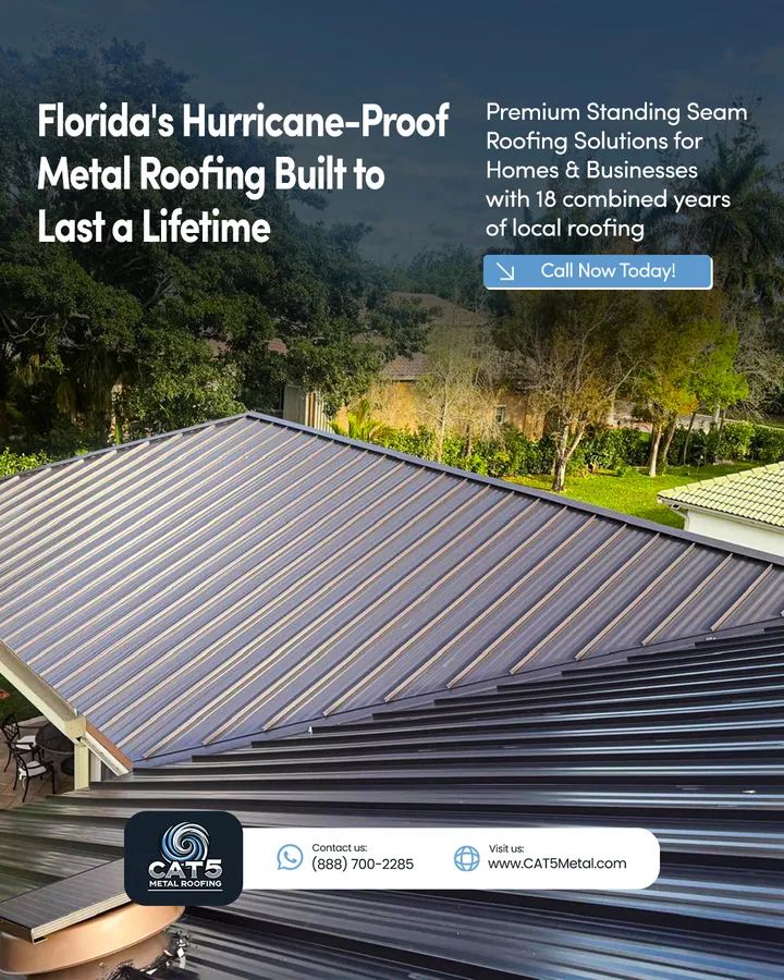 Cat 5 Metal Roofing social media post by GetX Marketing