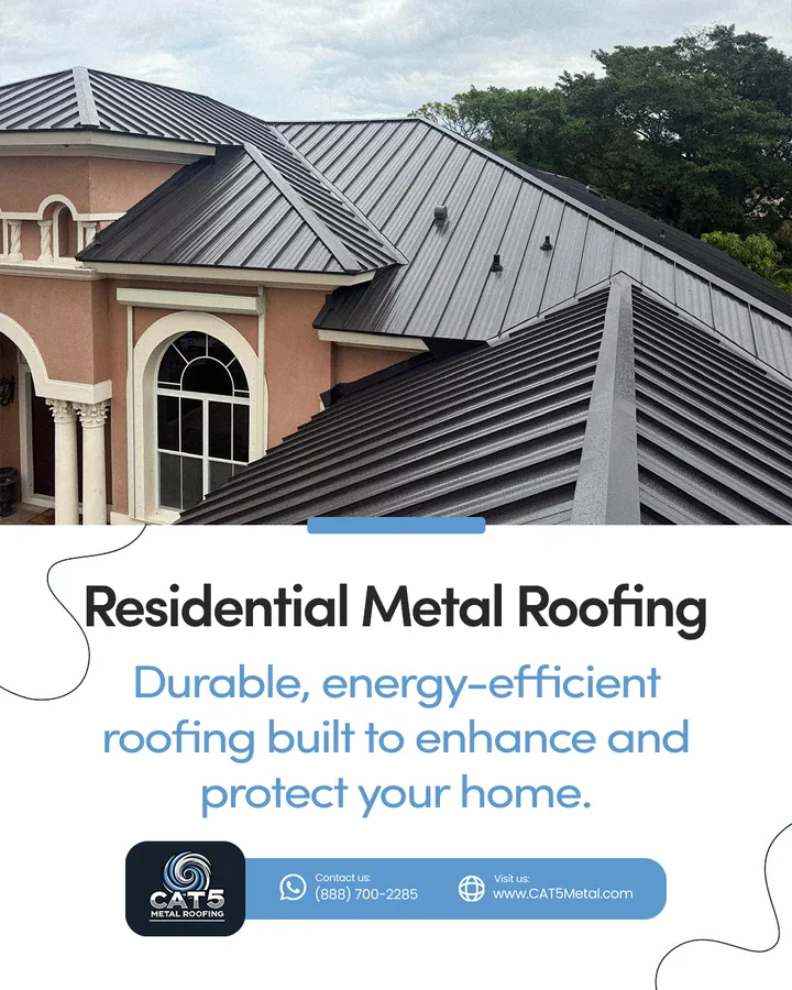 Cat 5 Metal Roofing social media post by GetX Marketing