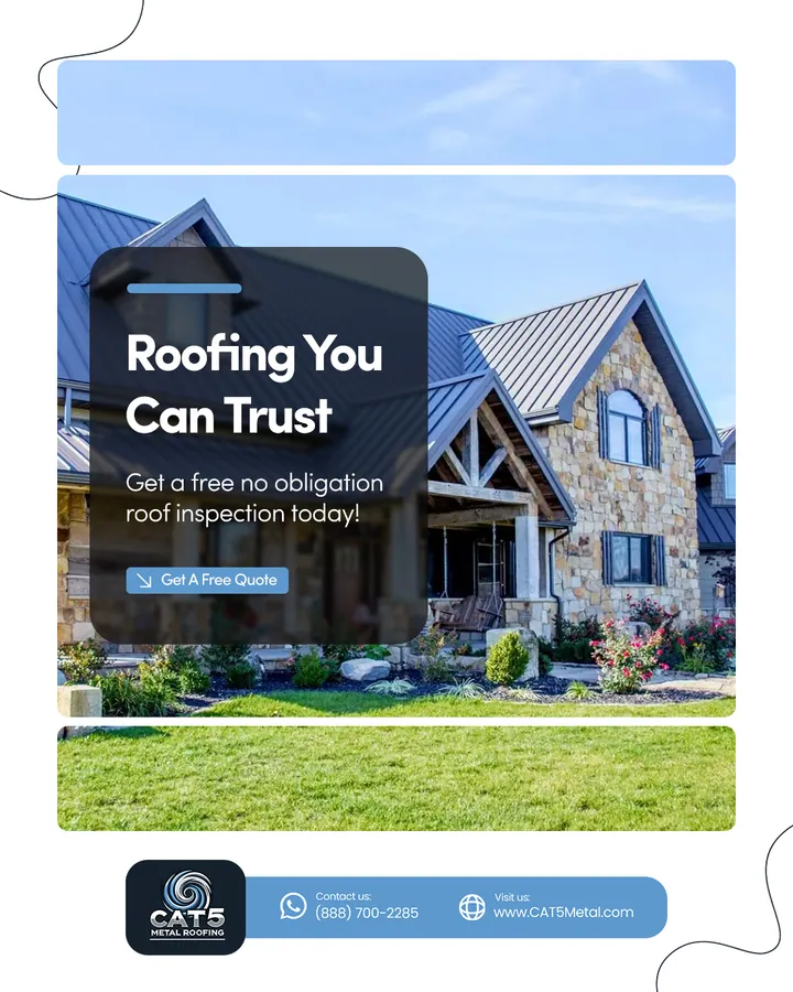 Cat 5 Metal Roofing social media post by GetX Marketing