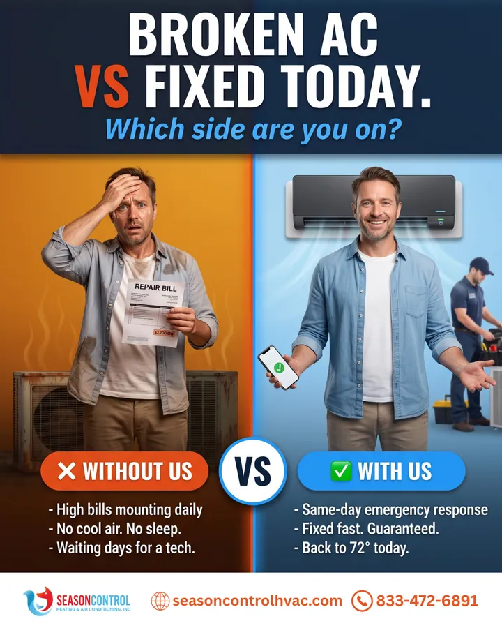 Season Control HVAC social media creative by GetX Marketing