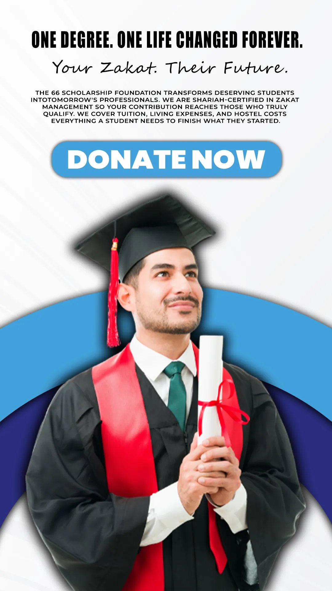 The 66 Scholarship Foundation website banner by GetX Marketing