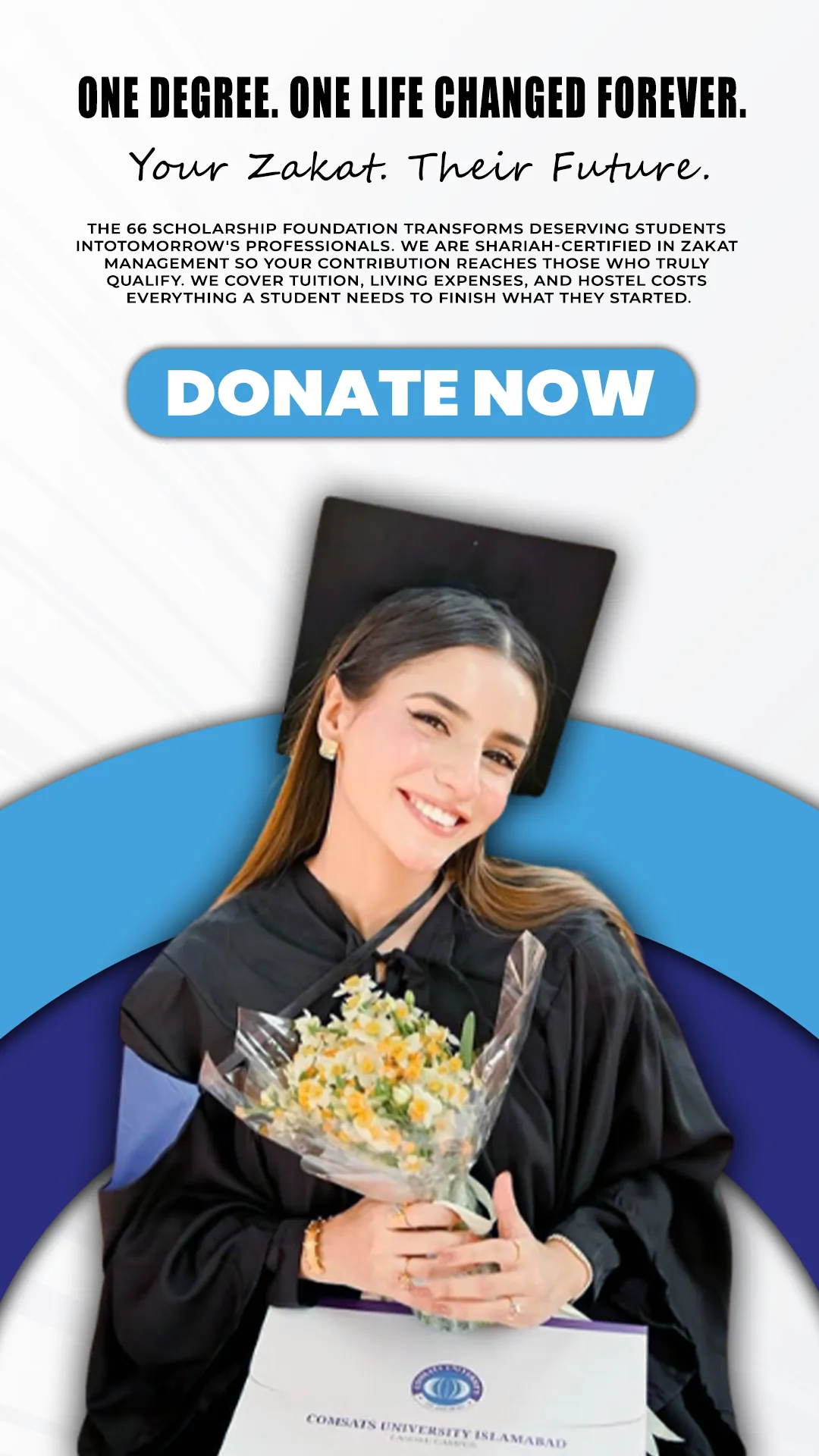 The 66 Scholarship Foundation website banner by GetX Marketing